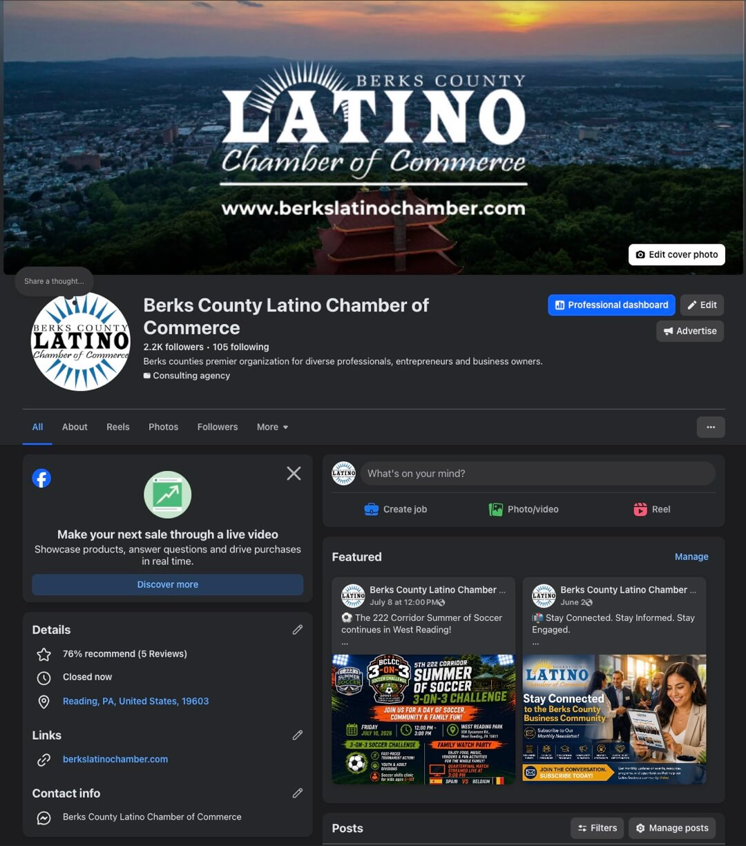 BCLCC Facebook presence