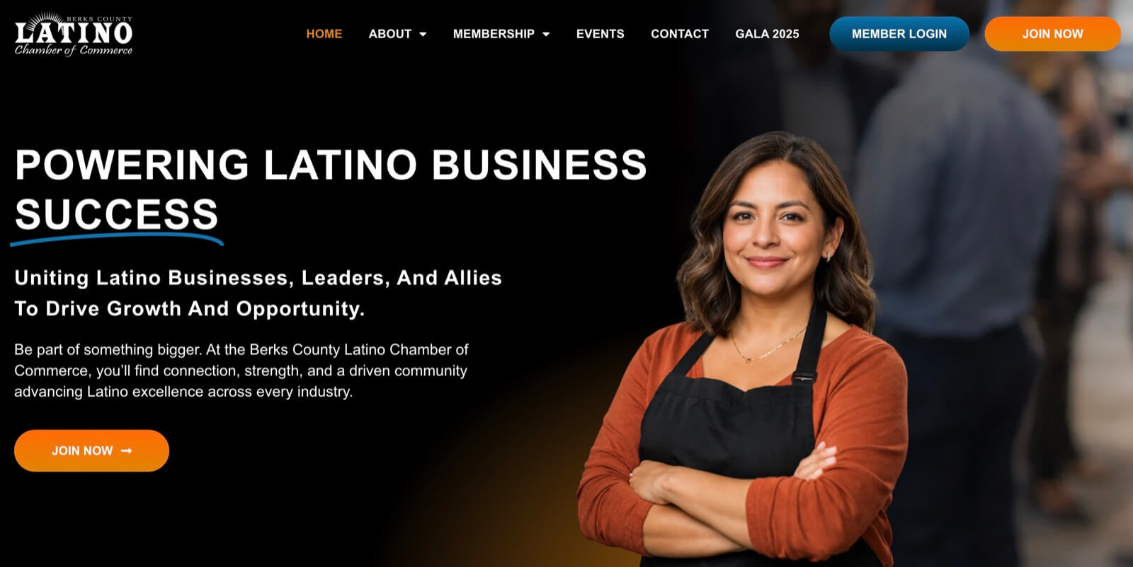The new Berks County Latino Chamber of Commerce website